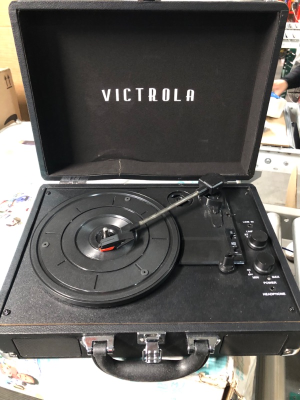 Photo 5 of Victrola Vintage 3-Speed Bluetooth Portable Suitcase Record Player with Built-in Speakers 13.9 x 10.1 x 5 inches