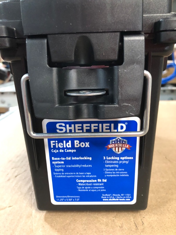 Photo 2 of Sheffield 12629 Field Box, Pistol, Rifle, or Shotgun Ammo Storage Box, Black 11.5 x 5.06 x 7.25 inches