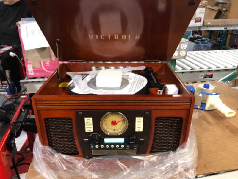 Photo 3 of Victrola Navigator 8-in-1 Classic Bluetooth Record Player, Mahogany