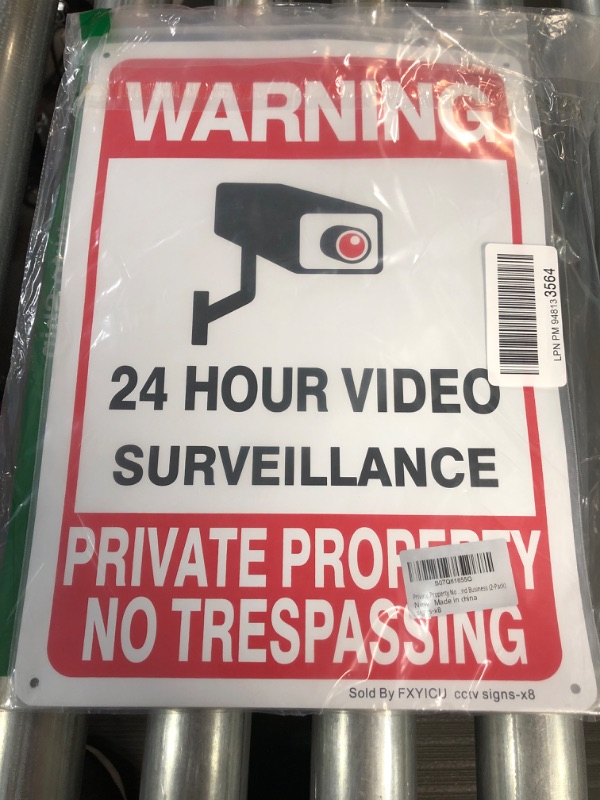 Photo 2 of (ONLY 1 SIGN) SmartSign 18 x 12 inch “Warning - 24 Hour Surveillance Private property metal sign
