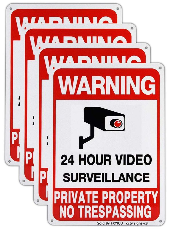 Photo 1 of (ONLY 1 SIGN) SmartSign 18 x 12 inch “Warning - 24 Hour Surveillance Private property metal sign