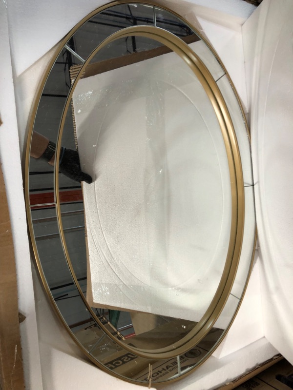 Photo 2 of ANDY STAR Gold Oval Mirror for Bathroom, 22”x30” HD Glass Surround Vanity Mirror