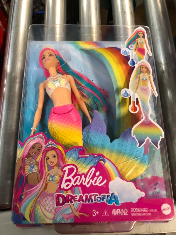 Photo 2 of Barbie Dreamtopia Rainbow Magic Mermaid Doll with Rainbow Hair and Water-Activated Color Change Feature, Blond  **NEW**