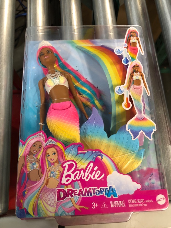 Photo 2 of Barbie Dreamtopia Rainbow Magic Mermaid Doll with Rainbow Hair and Water-Activated Color Change Feature **NEW**