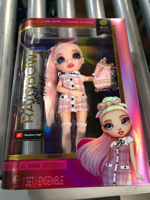 Photo 2 of Rainbow High Jr High Series 2 Bella Parker- 9" Pink Posable Fashion Doll with Designer Accessories and Open/Close Backpack.**NEW**