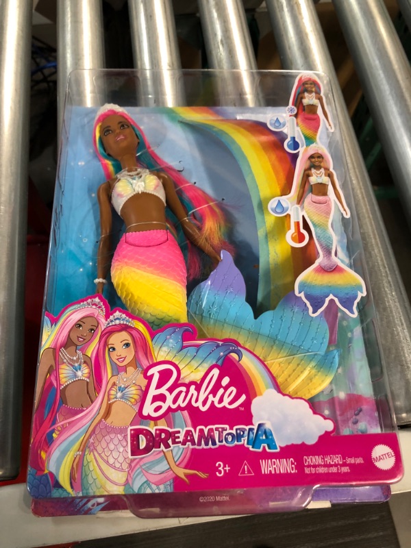 Photo 2 of Barbie Dreamtopia Rainbow Magic Mermaid Doll with Rainbow Hair and Water-Activated Color Change Feature **NEW**