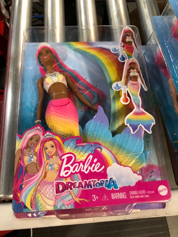 Photo 2 of Barbie Dreamtopia Rainbow Magic Mermaid Doll with Rainbow Hair and Water-Activated Color Change Feature **NEW**