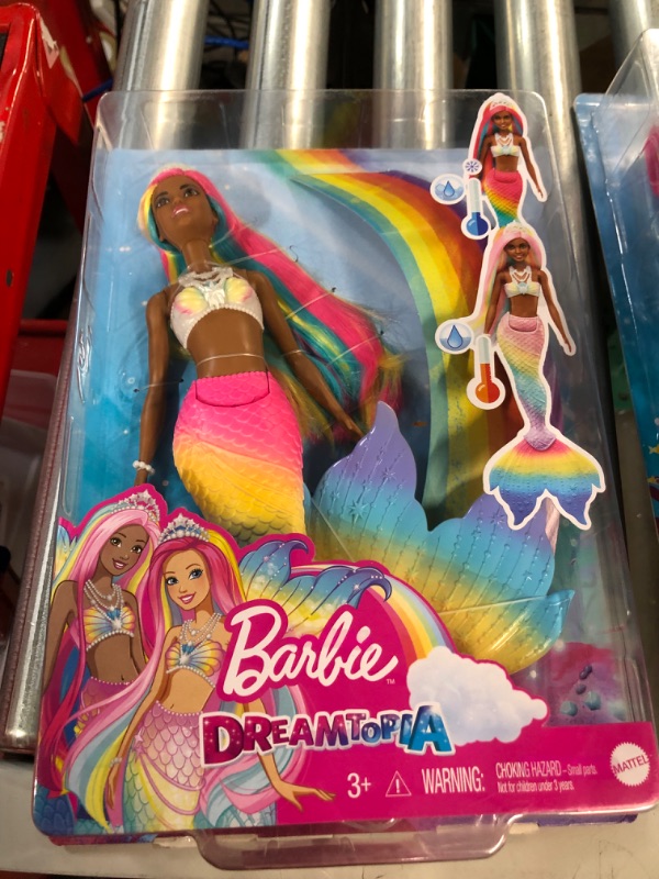 Photo 2 of Barbie Dreamtopia Rainbow Magic Mermaid Doll with Rainbow Hair and Water-Activated Color Change Feature **NEW**