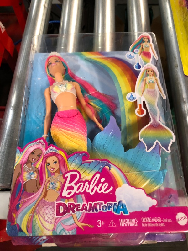 Photo 2 of Barbie Dreamtopia Rainbow Magic Mermaid Doll with Rainbow Hair and Water-Activated Color Change Feature **NEW**