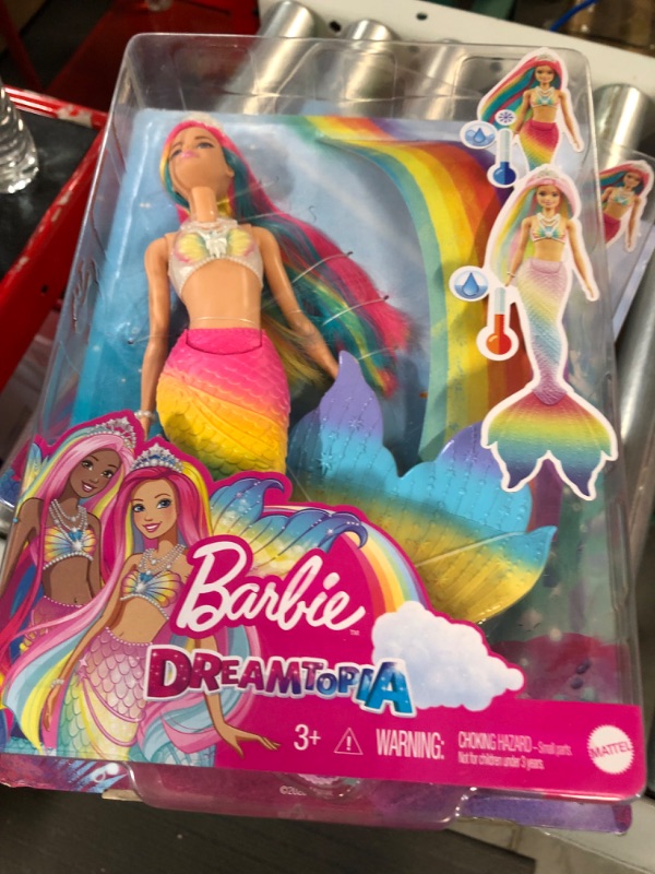 Photo 2 of Barbie Dreamtopia Rainbow Magic Mermaid Doll with Rainbow Hair and Water-Activated Color Change Feature,