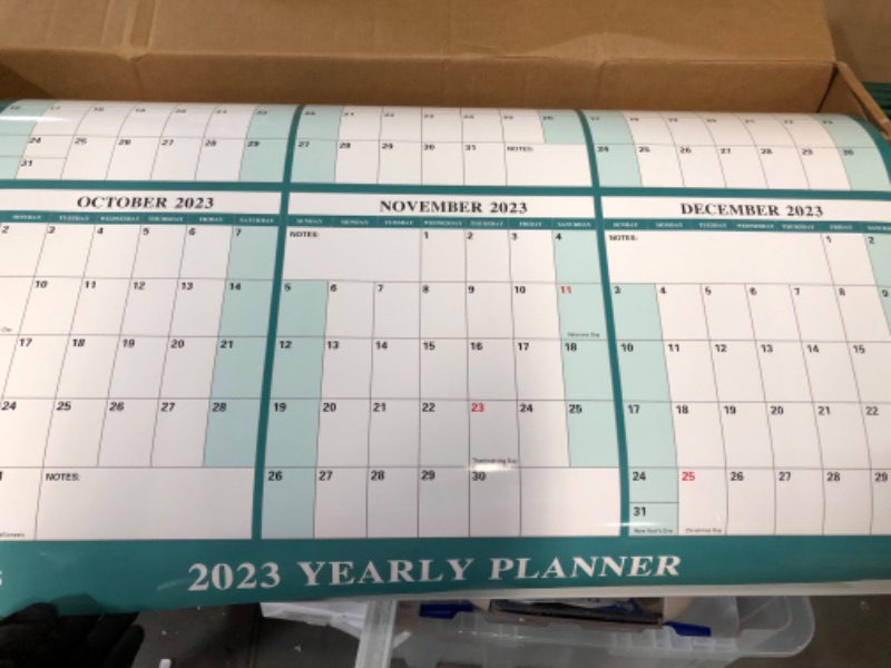 Photo 2 of 32" x 48" Exellewis 2023 Wall Calendar Erasable, Wet & Dry Erase  12 Monthly Horizontal/Vertical Calendar January to December