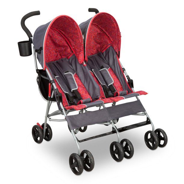 Photo 1 of Delta Children LX 35 Pound Side by Side Double Convenience Stroller, Red & Gray