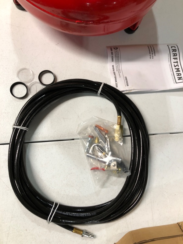 Photo 1 of CRAFTSMAN Air Compressor, 6 Gallon, Pancake, Oil-Free with 13 Piece Accessory Kit (CMEC6150K)
