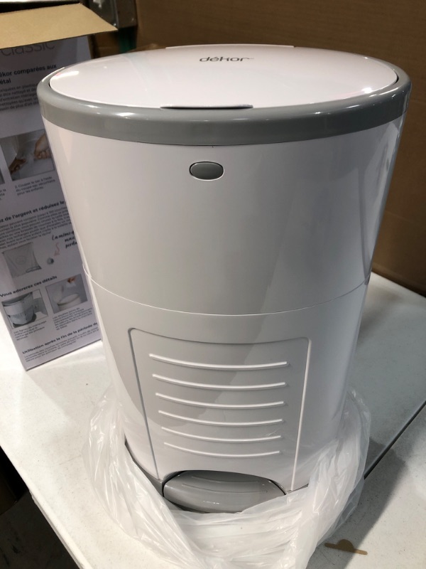 Photo 2 of Dekor Classic Hands-Free Diaper Pail, White 