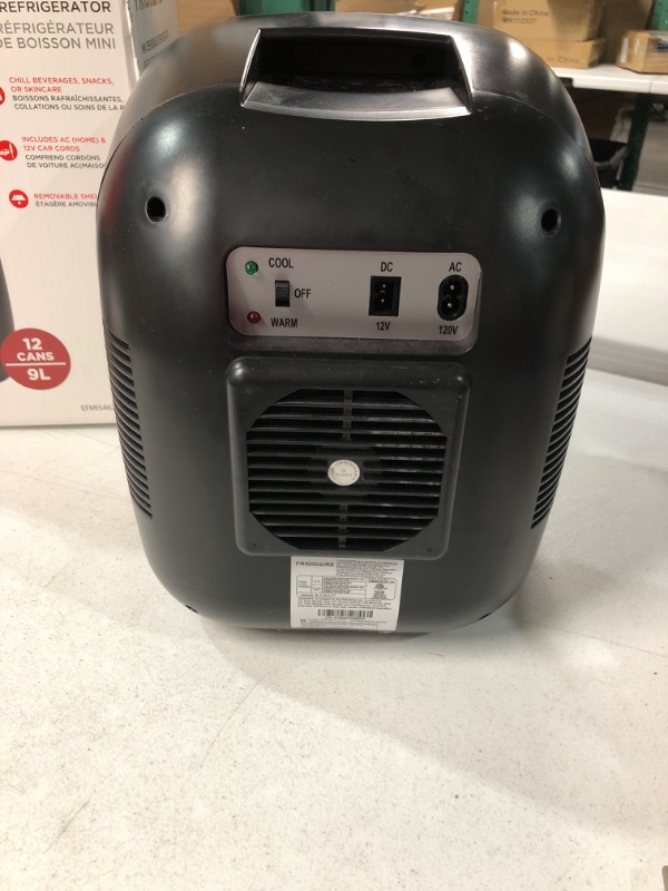 Photo 3 of *** USED MISSING POWER CORD ** FRIGIDAIRE EFMIS462-BLACK 12 Can Retro Mini Portable Personal Fridge/Cooler for Home, Office or Dorm, Black BLACK Cooler