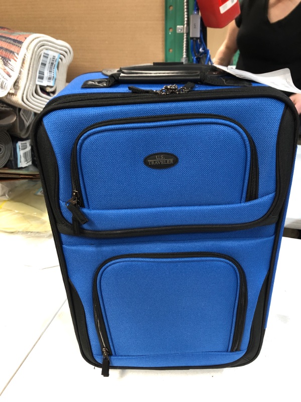Photo 2 of U.S. Traveler Rio Rugged Fabric Expandable Carry-on Luggage Set, Royal Blue, 2 Wheel 2 Wheel Royal Blue