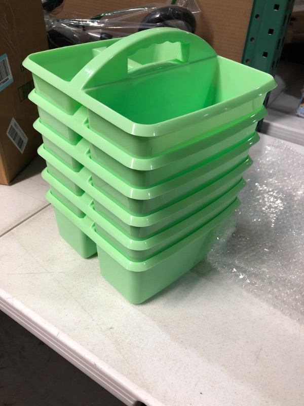 Photo 2 of Mint Portable Plastic Storage Caddy 6-Pack for Classrooms, Kids Room, and Office Organization, 3 Compartment