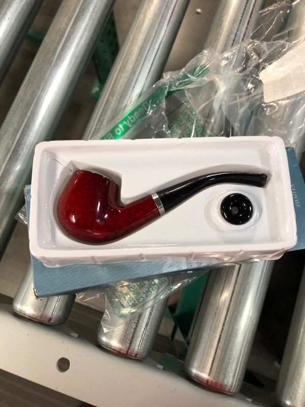 Photo 2 of Captain Tobacco Pipe for Smoking, Red Handmade 6.73 x 3.27 x 1.54 inches; 2.82 Ounces