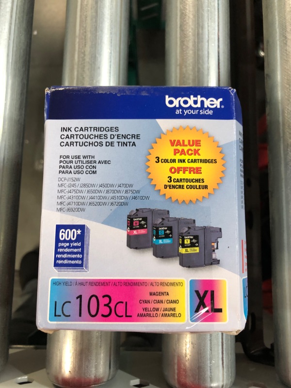 Photo 1 of Brother Genuine High Yield Color Ink Cartridge, 3 Pack of LC103 , Replacement Color Ink Three Pack 3.7 x 2 x 4.7 inches