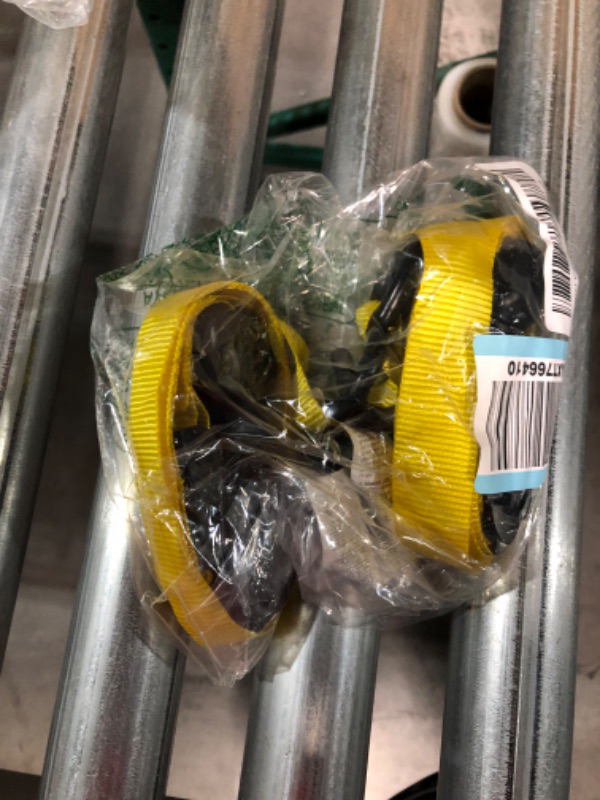 Photo 2 of Stanley S10002 Black/Yellow 1" x 10' Ratchet Tie Down Straps - Light Cargo Hauling 2 Pack ?120 x 1 x 0.1 inches