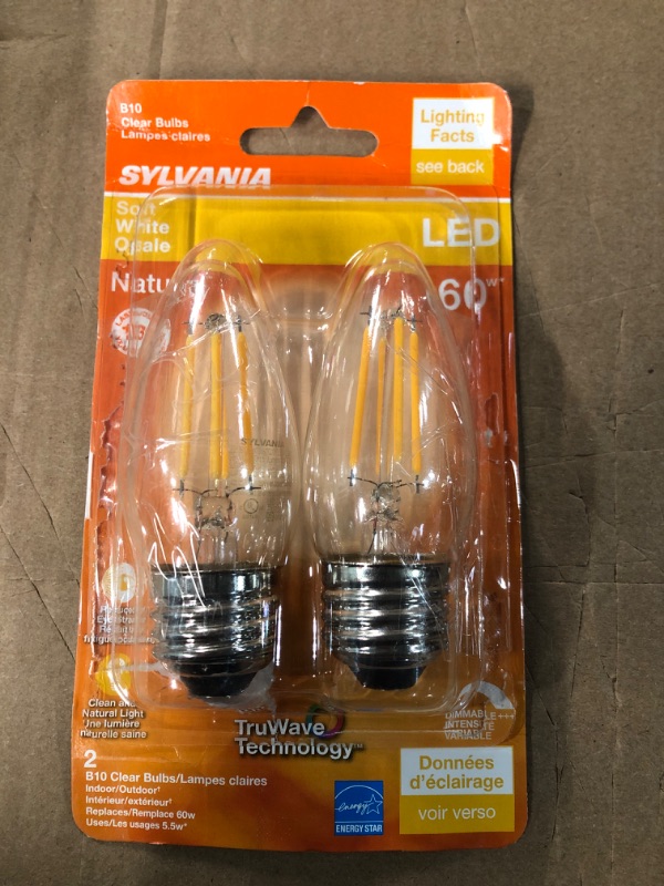 Photo 2 of  Natural Series Candelabra Light Bulb, 60W Soft White Medium Base