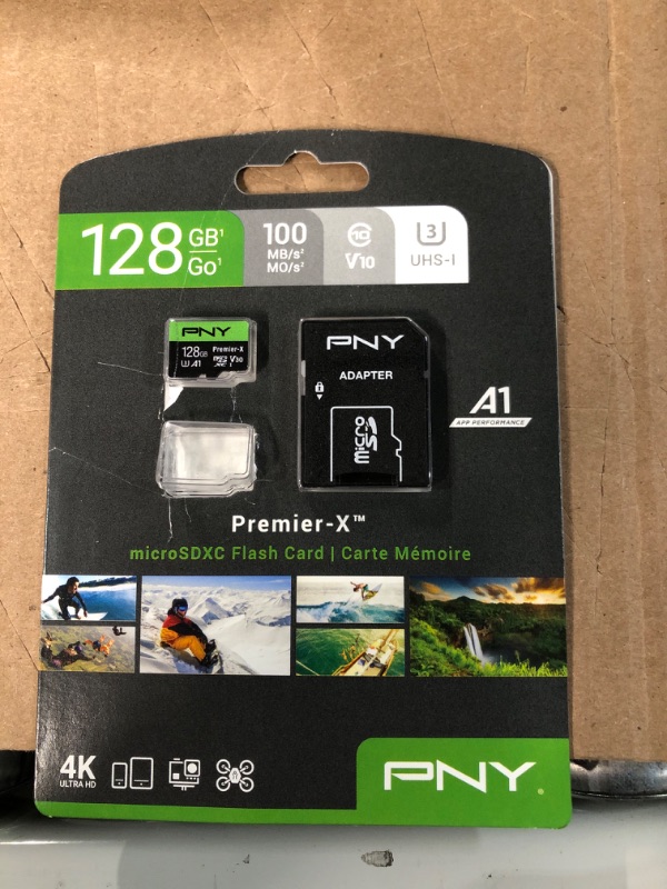 Photo 2 of *SEE NOTES*
PNY 128GB Premier-X Class 10 U3 V30 microSDXC Flash Memory Card 