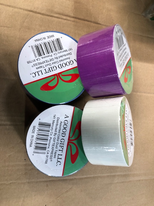 Photo 2 of *SEE PHOTOS*
Assorted Colored Duct Tapes 10 Yards x 2 Inch Rolls Blue Purple White Black