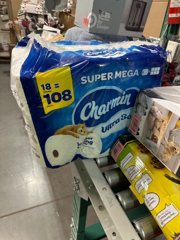 Photo 1 of 18 rolls super mega Charmin ultra soft, toilet paper