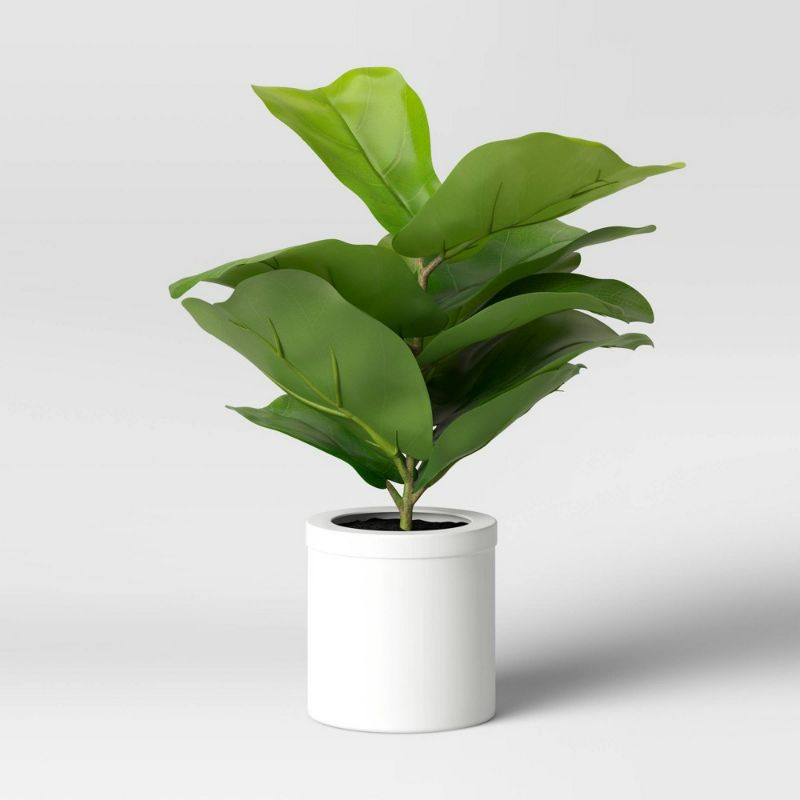 Photo 1 of 15 X 10 Artificial Fiddle Leaf Plant in Pot - Threshold
