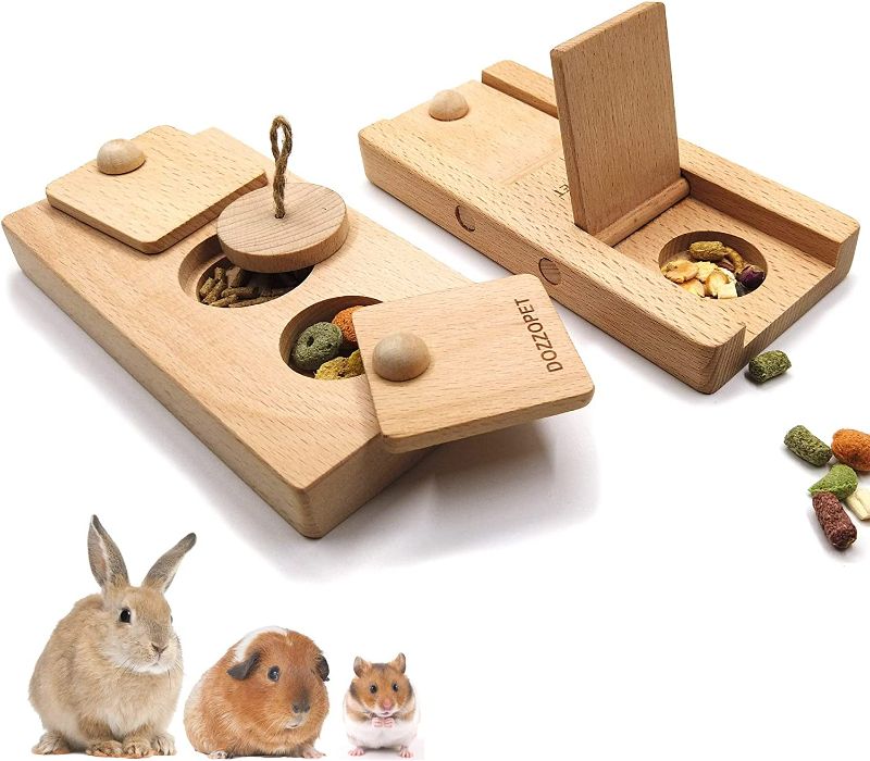 Photo 1 of DOZZOPET Wooden Enrichment Foraging Toy.