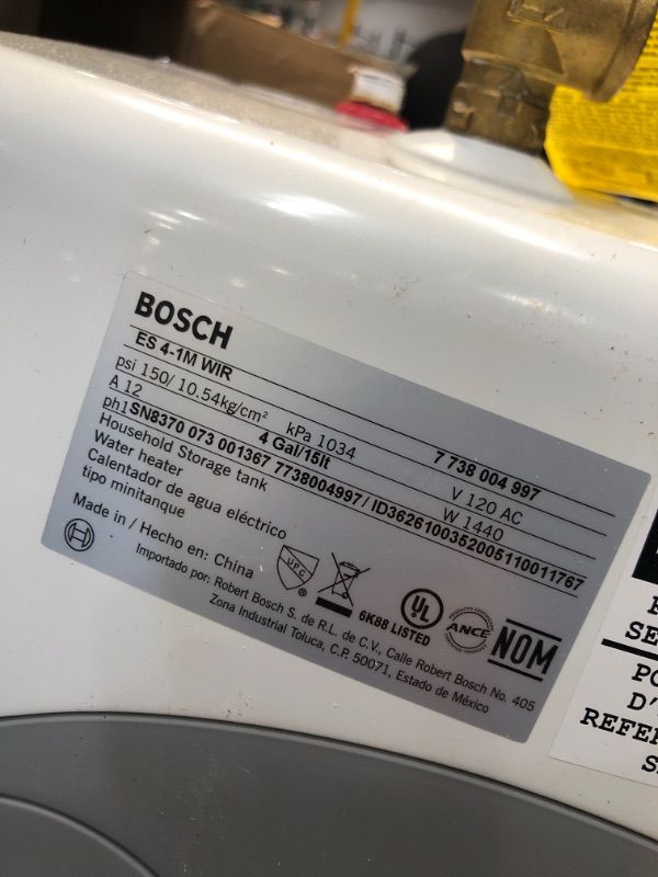 Photo 3 of **USED** Bosch Electric Mini-Tank Water Heater.