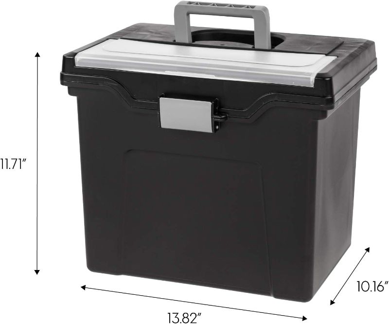 Photo 1 of 
IRIS USA Portable Letter-Sized File Storage Box with Organizer Lid Compartment