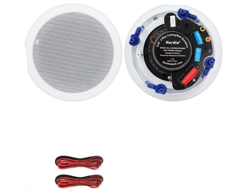 Photo 3 of -MISSING PIECE-Herdio 5.25 Inch Bluetooth Ceiling Speakers Wireless System Ceiling Mount Speakers 300 Watts Perfect for Kitchen,Bedroom,Bathroom,Outdoor Covered Patio (A Pair)