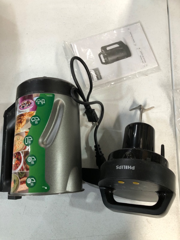 Photo 2 of -USED-Philips Soup and Smoothie Maker, Makes 2-4 servings, HR2204/70, 1.2 Liters, Black and Stainless Steel