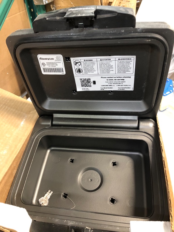 Photo 2 of -USED-SentrySafe Fireproof and Waterproof Safe Box with Key Lock,  Water-Resistant and Fire-Resistant Security, 0.17 Cubic Feet, 6.1 x 14.3 x 13 Inches, H0100