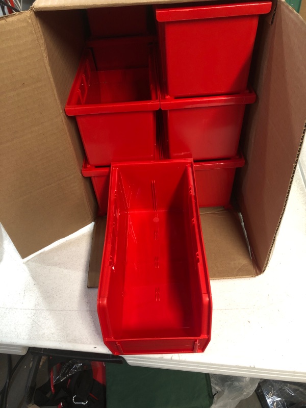 Photo 2 of Akro-Mils -  AkroBins Plastic Storage Bin Containers, Red, (12-Pack) **Red box only**