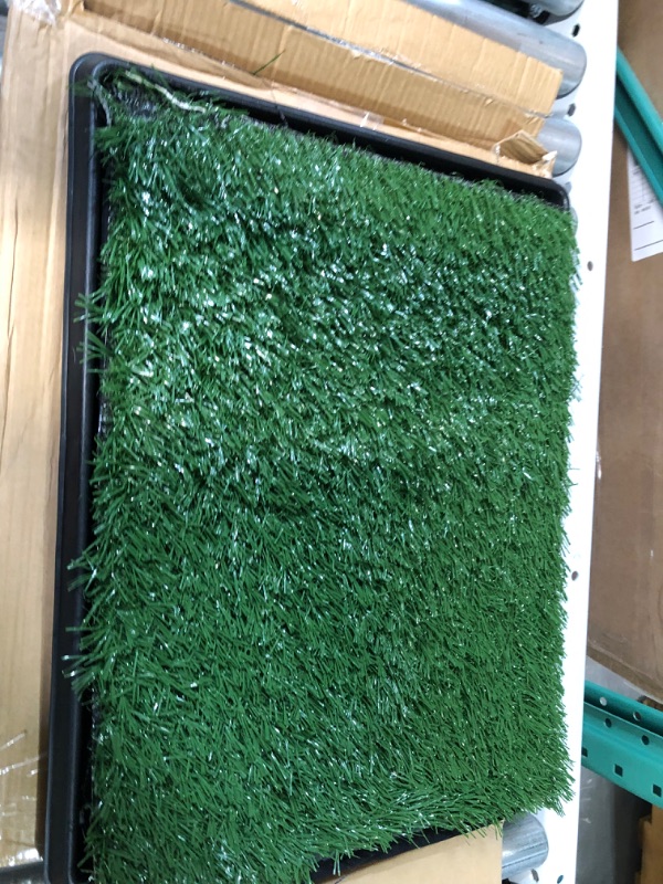 Photo 2 of -USED/MINOR DAMAGE-PETMAKER Artificial Grass Puppy Pad for Dogs and Small Pets Collection – Portable Training Pad with Tray – Dog Housebreaking Supplies Small 4-Layer System