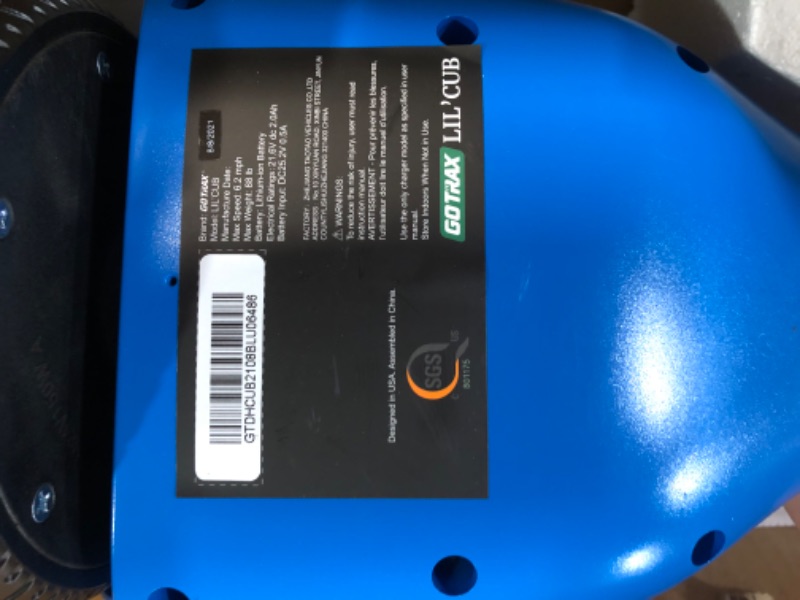 Photo 1 of [USED/MISSING] Lil Cub Hoverboard For Kids 6.5" Blue