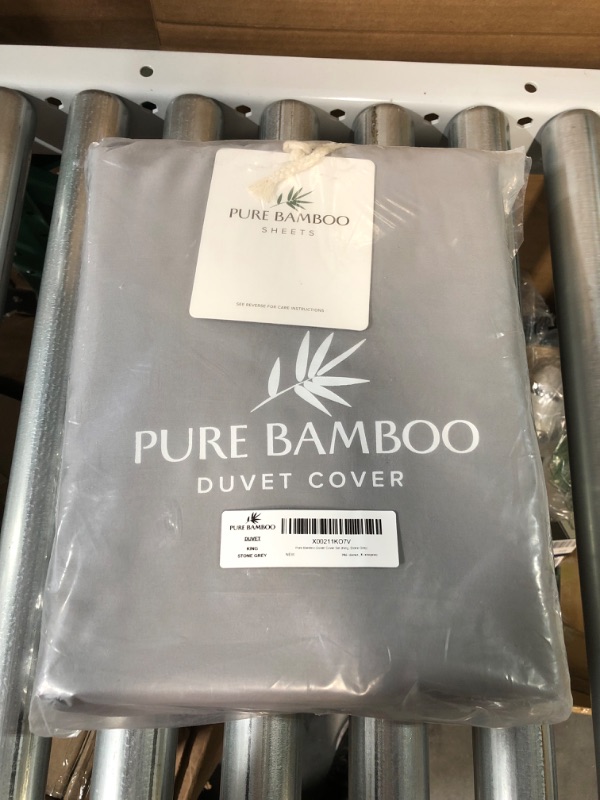 Photo 2 of [USED] Pure Bamboo Sheets Queen Size- Stone Grey