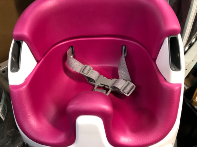 Photo 3 of *USED/SEE NOTES* Ingenuity Baby Base 2-in-1 Booster Feeding and Floor Seat with Self-Storing Tray - Pink Flambe 15.25"D x 17.25"W x 11.75"H