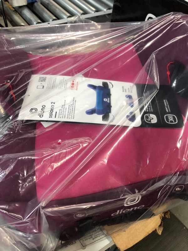 Photo 2 of Diono Solana 2 XL 2022, Dual Latch Connectors, Lightweight Backless Belt-Positioning Booster Car Seat, 8 Years 1 Booster Seat, Pink NEW! LATCH Connect Single Pink