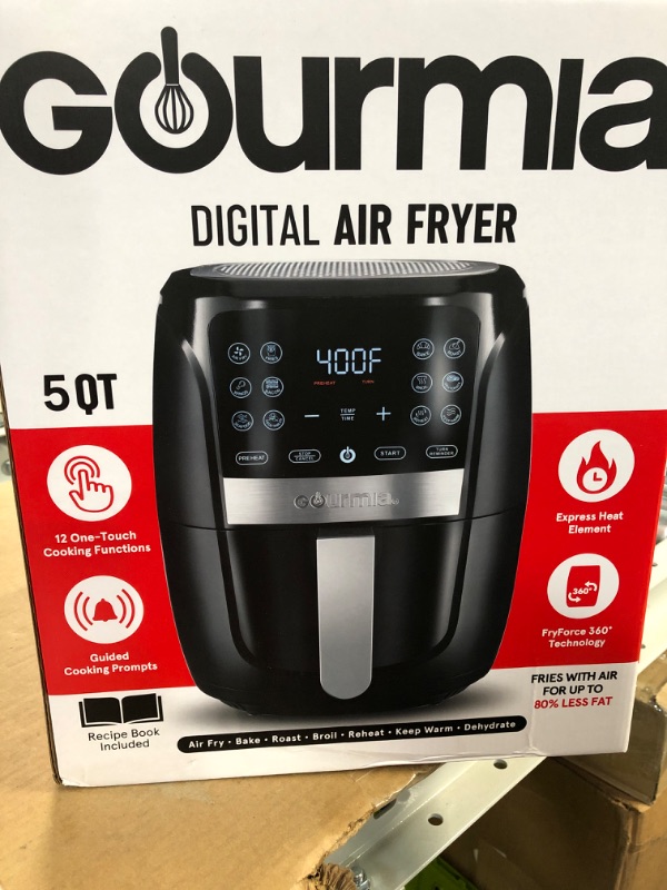 Photo 2 of *BRAND NEW*Gourmia 5qt 12-Function Guided Cook Digital Air Fryer - Black