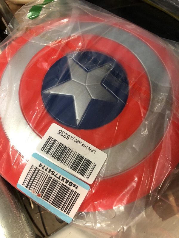 Photo 2 of 12 inch Captain America Shield Kids Superhero Prop Role Play Toy for Kids Boys Party Cosplay Red,