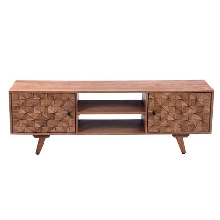 Photo 1 of **SEE NOTES**
57" 2 Door Wooden Cabinet TV Stand for TVs up to 60" with Textured Front Oak Brown - The Urban Port