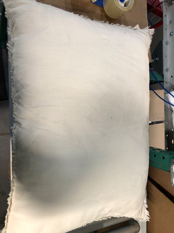 Photo 1 of (Needs to be cleaned) Large Couch Throw Pillow- White (unknown maker and length) 