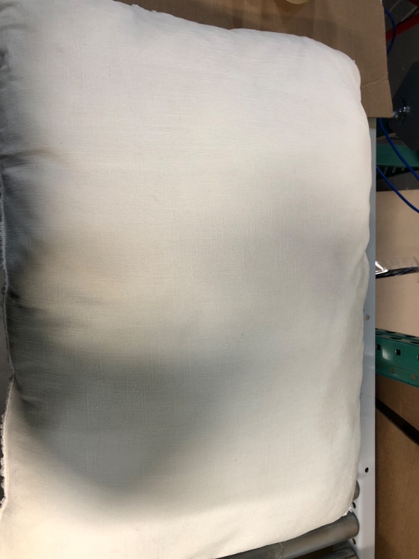 Photo 2 of (Needs to be cleaned) Large Couch Throw Pillow- White (unknown maker and length) 