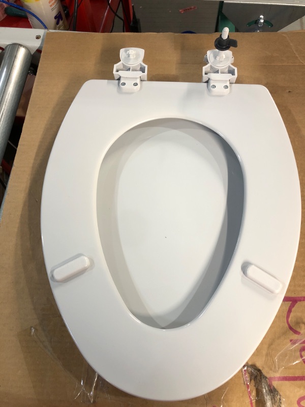 Photo 1 of (Parts only) Bemis 1500EC-162 Silver Closed Front Elongated Toilet Seat