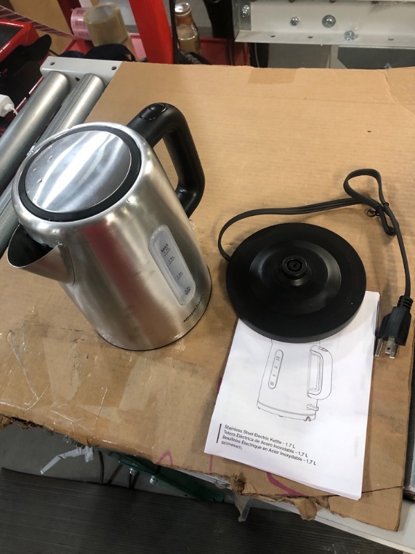 Photo 2 of -USED-Basics Stainless Steel Fast, Portable Electric Hot Water Kettle, 1.7-Liter, Silver