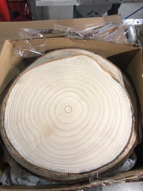 Photo 2 of -USED-KARAVELLA X Large Wood Slices for Centerpieces - 5 Pack , 12-13 inches