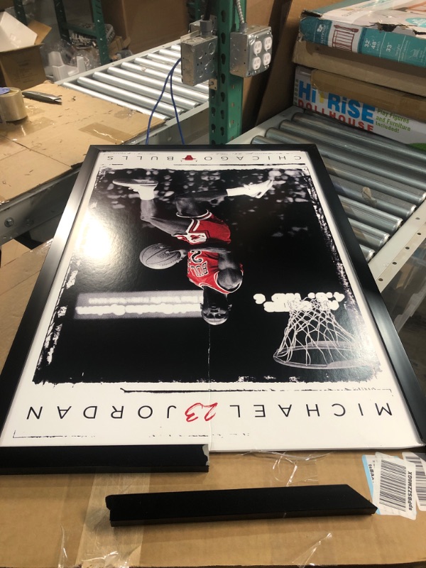 Photo 2 of -DAMAGED FRAME(SEE PICTURE)-Trends International Michael Jordan Dunk Wall Poster
